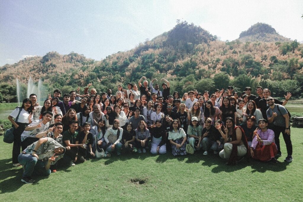 Group photo of 97 students from 16 universities part of the DCU Global Youth Camp.