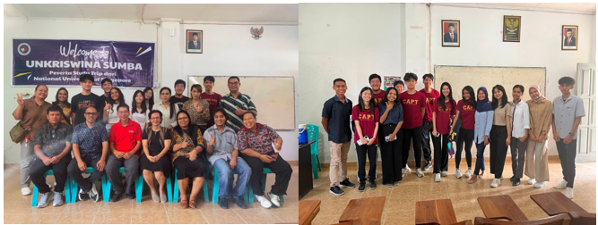 CAPTSumba Team with staff (left) and students (right) of Sumba University