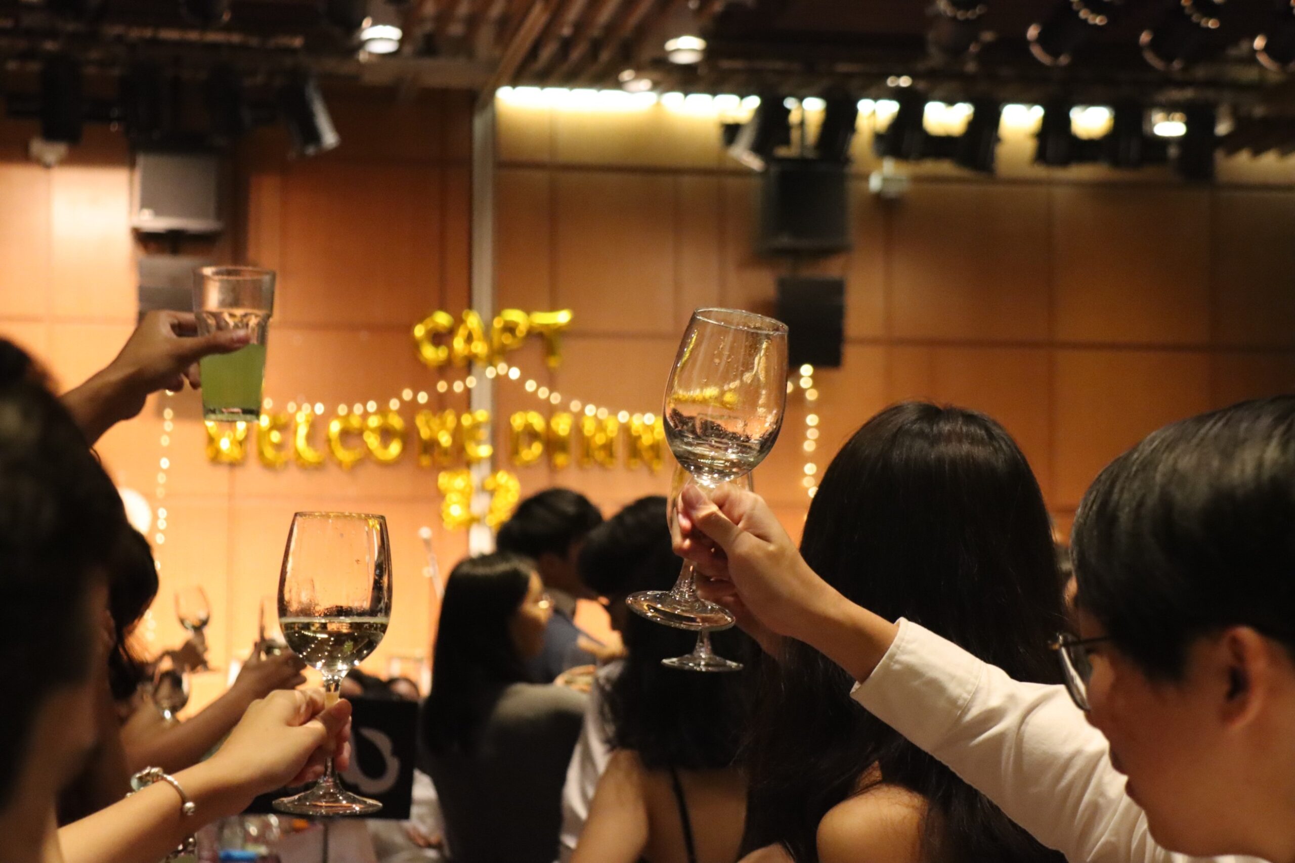 CAPTains having a toast during Formal Dinner